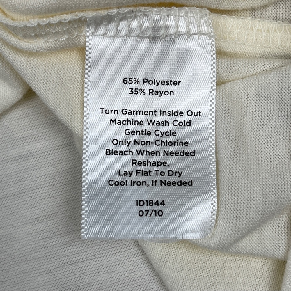 TALBOTS women's soft beige pleated ruffled neckline tank top, size L Petite - Picture 10 of 10